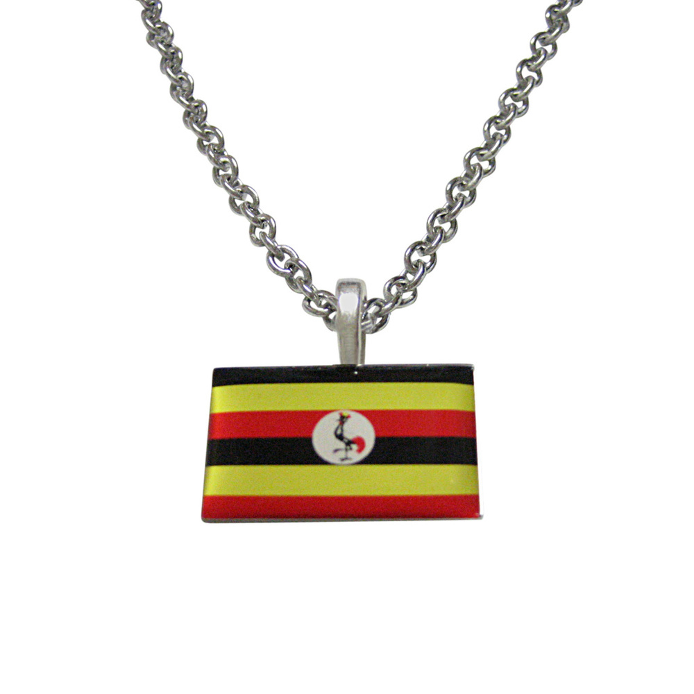 Uganda Flag Pendant Necklace
